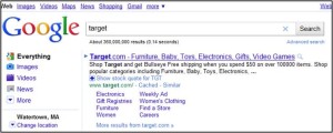 Target Branded SERP Result