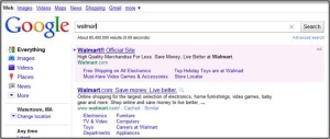 Walmart Brand SERP Listing