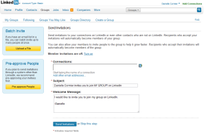 Inviting LinkedIn connections to join your new LinkedIn Group