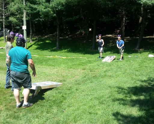Cornhole toss at the Overdrive Summer Games