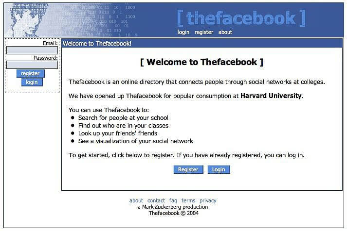 Facebook in 2004