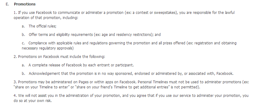 Facebook Promotion Guidelines