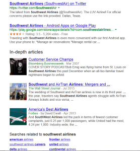 Article Results: Southwest Airlines