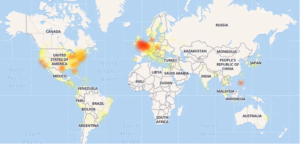 Facebook outage heat map