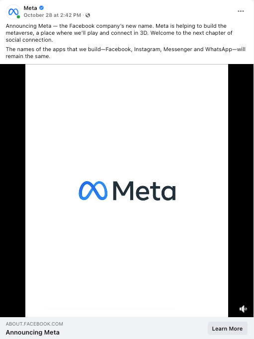 Facebook Introduced as Meta during 10 Major Takeaways From the Facebook Connect Keynote