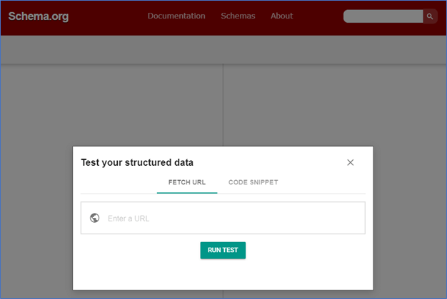 Screenshot of schema.org structured data testing tool for enterprise eCommerce SEO.